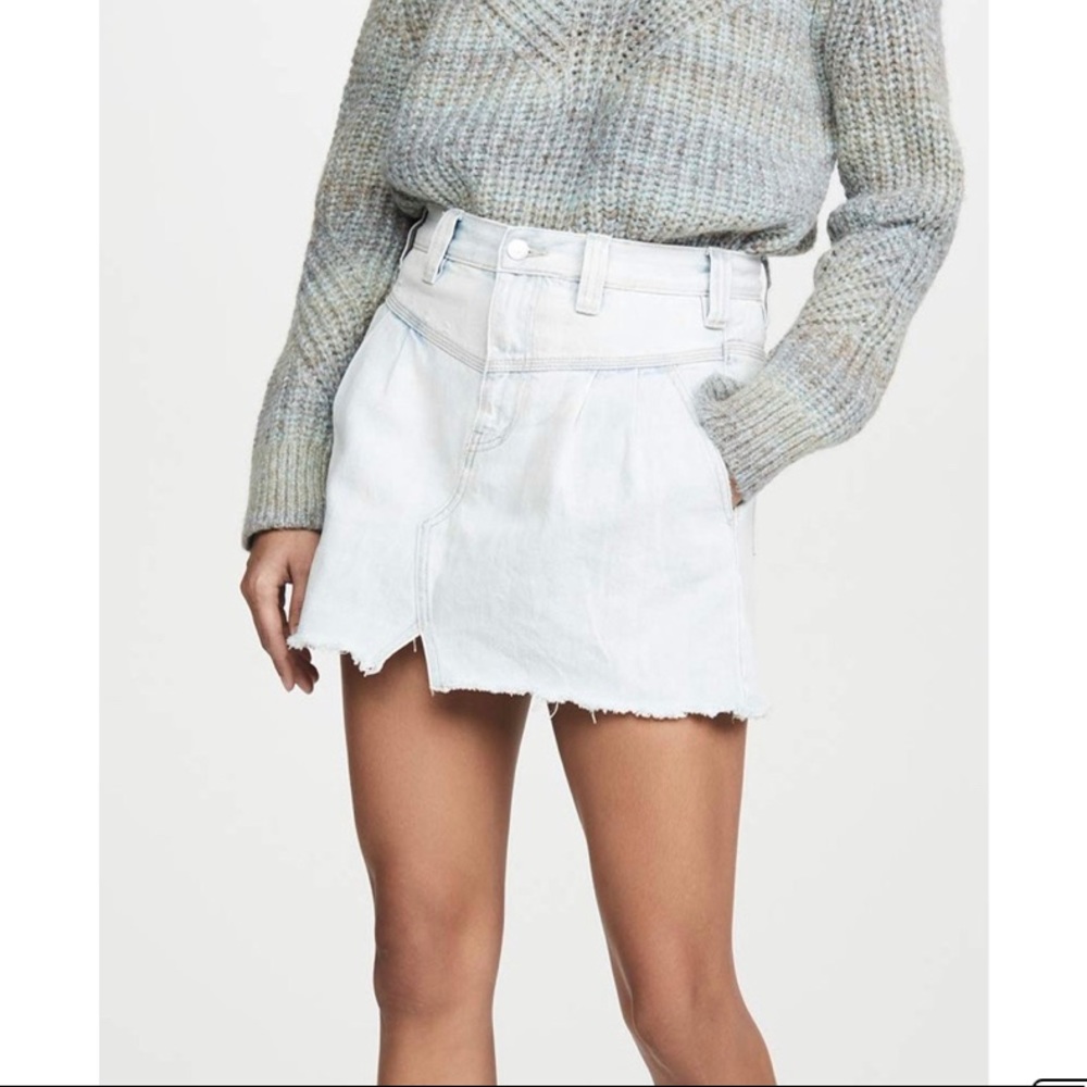 NWT FREE PEOPLE WE THE FREE Silver Lake Sidecar Mini Denim Jean Skirt SZ 26